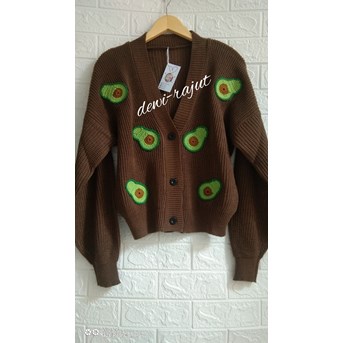 atasan wanita cardigan rajut motif avocado-2