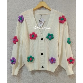 atasan wanita cardigan rajut motif bunga gembul-4