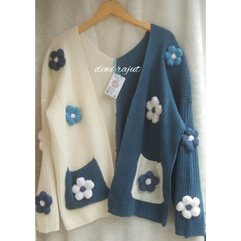 atasan wanita cardigan rajut candy motif bunga gembul-4