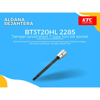 BT3T20HL 2285 Tamper-proof short T-type torx bit socket