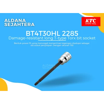bt4t30hl 2285 damage-resistant long t-type torx bit socket