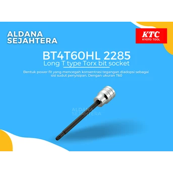 BT4T60HL 2285 Long T type Torx bit socket