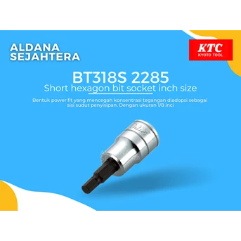 BT318S 2285 Short hexagon bit socket inch size