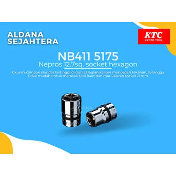 NB411 5175 Nepros 12.7sq. socket hexagon