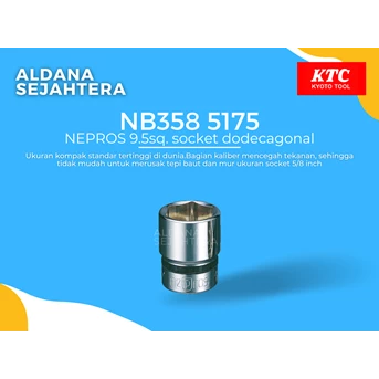 nb358 5175 nepros 9.5sq. socket dodecagonal