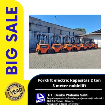 Forklift Electric Noblelift Kapasitas 2 Ton 3 Meter