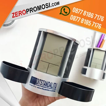 barang promosi pen holder jam meja termurah-1
