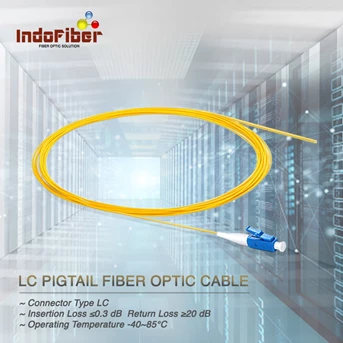 INDOFIBER Pigtail LC, Simplex, Singlemode 9/125um, Kabel fiber optik