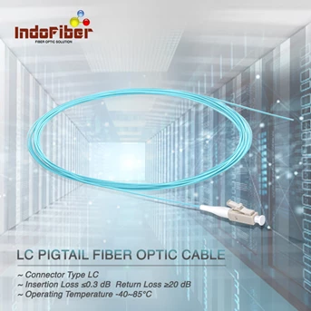 INDOFIBER Pigtail LC Simplex Multimode OM3 50/125um, Kabel fiber optik