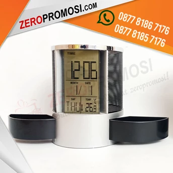 barang promosi pen holder jam meja termurah-2
