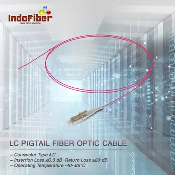 INDOFIBER Pigtail LC Simplex Multimode OM4 50/125um, Kabel fiber optik