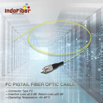 INDOFIBER Pigtail FC, Simplex, Singlemode 9/125um, Kabel fiber optik