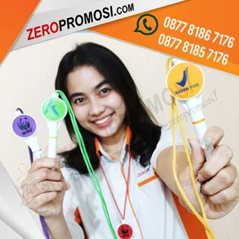 souvenir pulpen promosi plastik raket dengan tali custom logo-1
