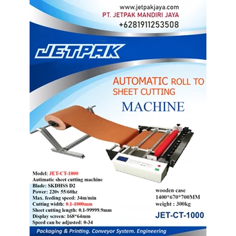 Automatic Roll to Sheet Cutting Machine JET-CT-1000