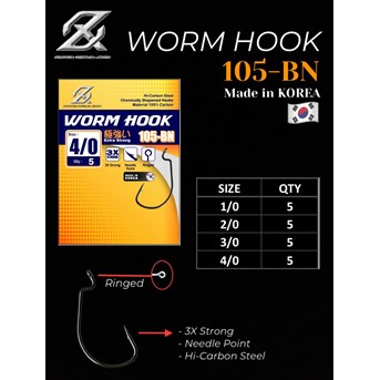 HOOK - WORM HOOK 105-BN