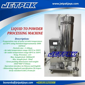 Liquid To Powder Processing Machine