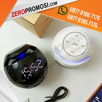 speaker bluetooth btspk01 5.0 jam alarm led display bisa custom logo-2