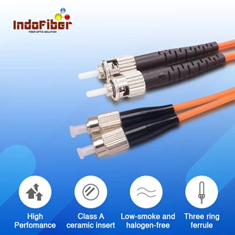 indofiber patchcord fiber optic st-fc multimode om1 62.5/125um
