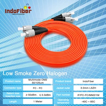 indofiber patchcord fiber optic fc-fc multimode om2 50/125um