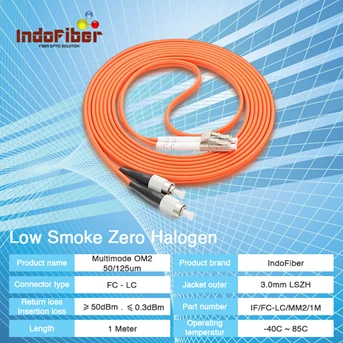 indofiber patchcord fiber optic fc-lc multimode om2 50/125um