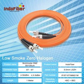indofiber patchcord fiber optic st-st multimode om2 50/125um