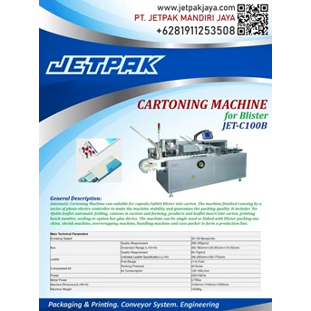 Cartoning machine for Blister JET-C100B