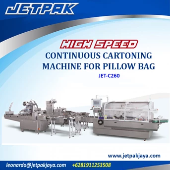 High speed continuous cartoning machine for pillow bag JET-C260