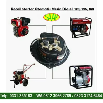 Recoil Starter / Stater Otomatis Mesin Diesel 178, 186, 188
