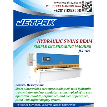 hydraulic swing beam simple cnc shearing machine JET-TB9
