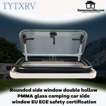 tytxrv rounded side window double hollow pmma glass camping car side-1