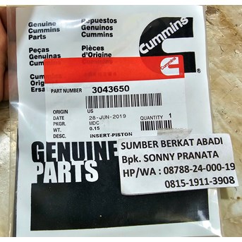 CUMMINS 3043650 INSERT PISTON 214719 VTA28 VTA1710