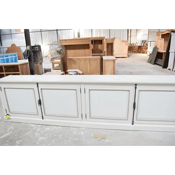 meja dapur classic style warna putih desain elegant kerajinan kayu-2