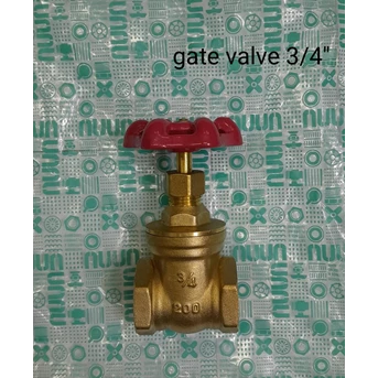 Gate Valve / Stop Kran Bahan Kuningan / Brass 3/4 inch merk Unnu