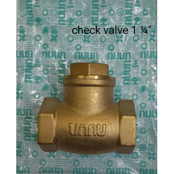Check Valve / Stop Kran Bahan Kuningan / Brass 1 1/4 inch merk Unnu