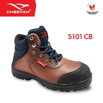 5101 CB - Cheetah - Double Sol Polyurethane - Sepatu Safety - Coklat