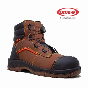 Dr.OSHA Safety Shoes Sepatu 3269 S1 Cobra Ankle Boot Brown Composite