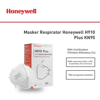 Honeywell Respirator Masker Kesehatan KN95 H910+ 1 Box [50 Masker]