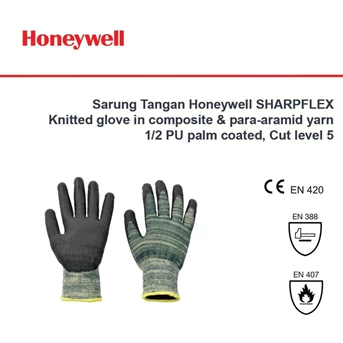 Sarung Tangan Safety Honeywell Sharpflex Anti-Gores Lvl. 5 - 2232523SG