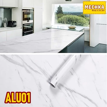 alu01 - sticker motif marmer pelapis furniture, kitchen set, dapur dll