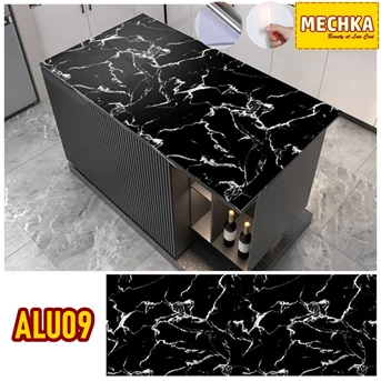 ALU09 - Sticker Motif Marmer Pelapis Furniture, Kitchen Set, Dapur dll