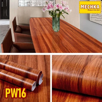 PW16 - PVC Sheet Motif Kayu Bertekstur Pelapis Furniture, Lemari dll