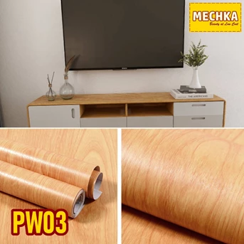 pw03 - pvc sheet motif kayu bertekstur pelapis furniture, lemari dll