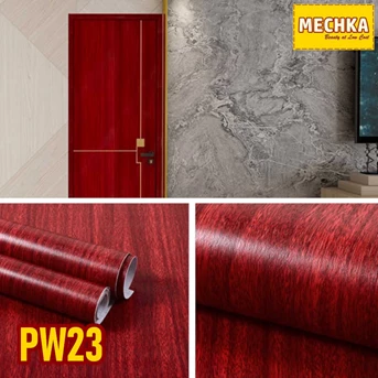 PW23 - PVC Sheet Motif Kayu Bertekstur Pelapis Furniture, Lemari dll