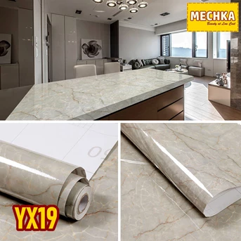 YX19 - PVC Sheet Motif Marmer Pelapis Furnitur, Meja, Kitchen Set dll