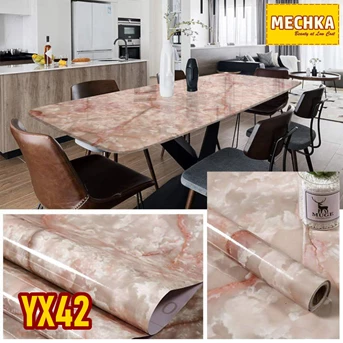 YX42 - PVC Sheet Motif Marmer Pelapis Furnitur, Meja, Kitchen Set dll