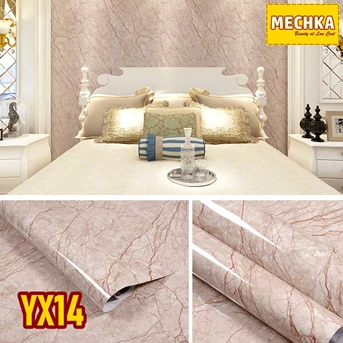 yx14 - pvc sheet motif marmer pelapis furnitur, meja, kitchen set dll