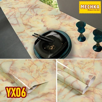 YX06 - PVC Sheet Motif Marmer Pelapis Furnitur, Meja, Kitchen Set dll