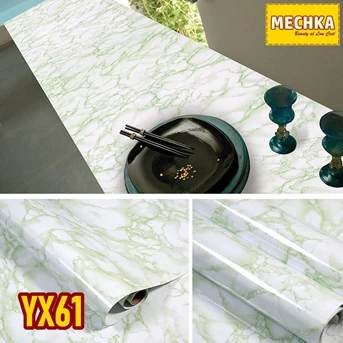 YX61 - PVC Sheet Motif Marmer Pelapis Furnitur, Meja, Kitchen Set dll