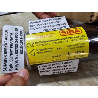 FUSE 160A SIBA 160 A 3/7.2KV PART NUMBER 3010013.160 MODEL 757352BP