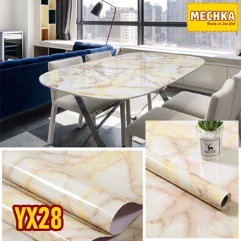 YX28 - PVC Sheet Motif Marmer Pelapis Furnitur, Meja, Kitchen Set dll
